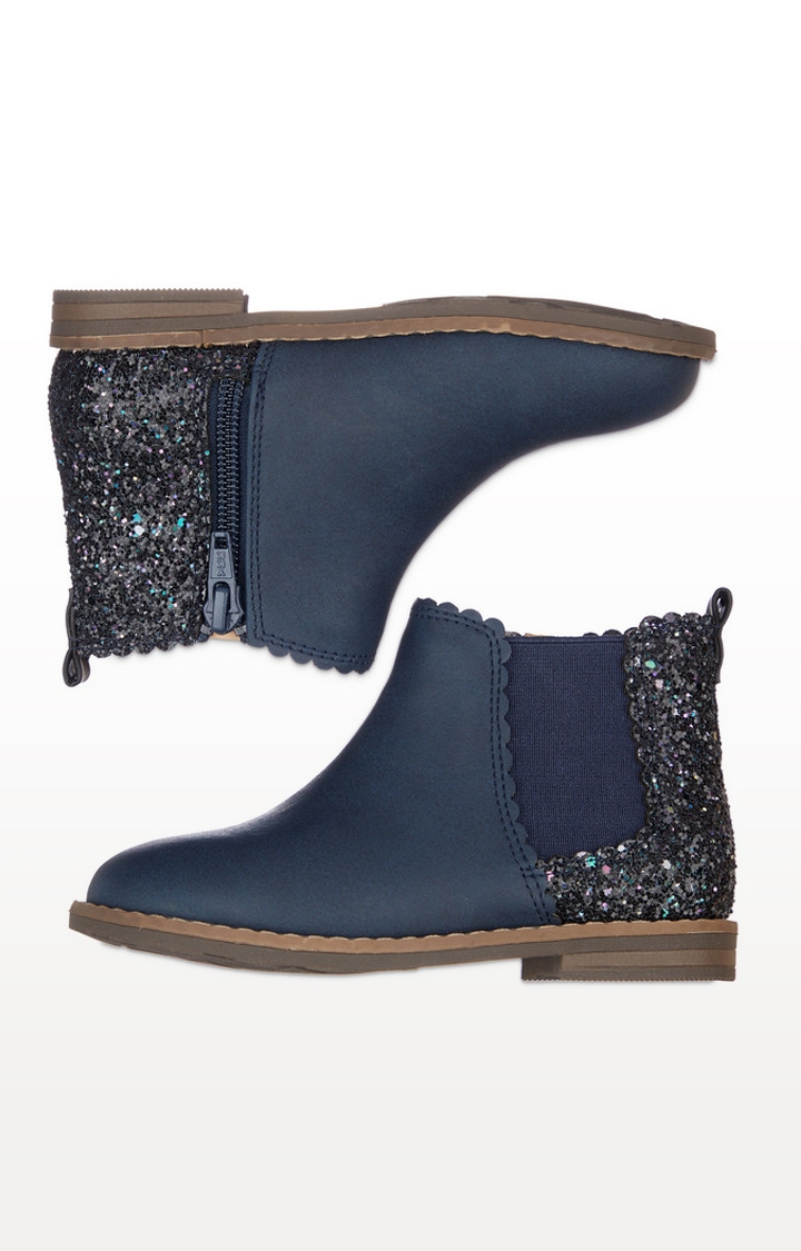 Mothercare | Navy Glitter Chelsea Boots 1