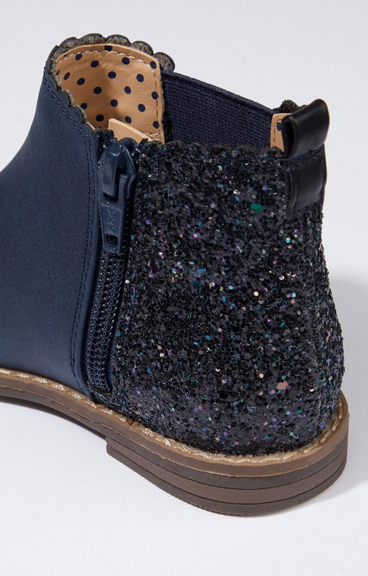 Mothercare | Navy Glitter Chelsea Boots 3