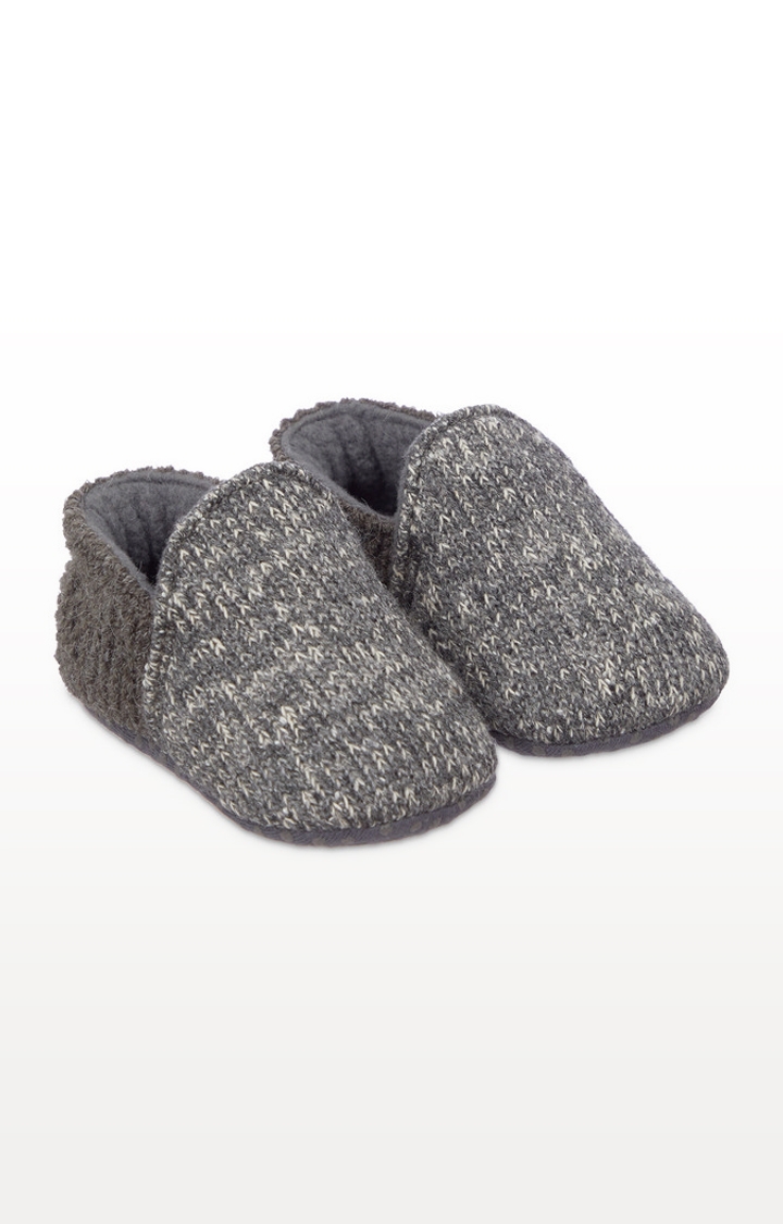 Mothercare | Grey Knitted Baby Slippers 0
