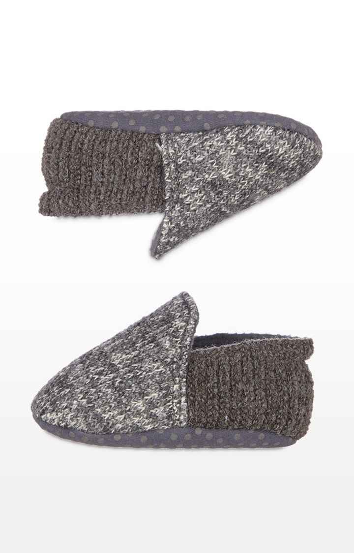 Mothercare | Grey Knitted Baby Slippers 1