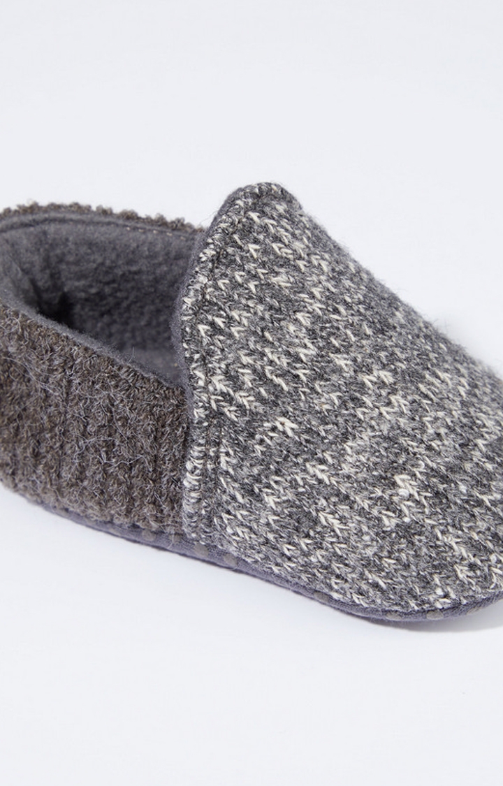 Mothercare | Grey Knitted Baby Slippers 3
