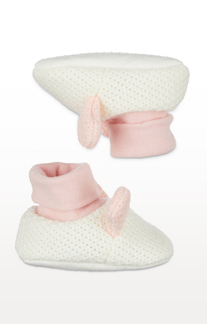 Mothercare | Pink Knitted Bunny Sock Top Baby Booties 1