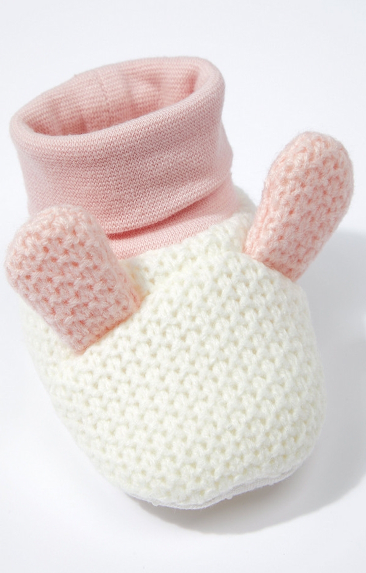 Mothercare | Pink Knitted Bunny Sock Top Baby Booties 3