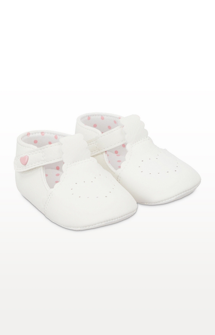 Mothercare | White T-Bar Pram Shoes 0
