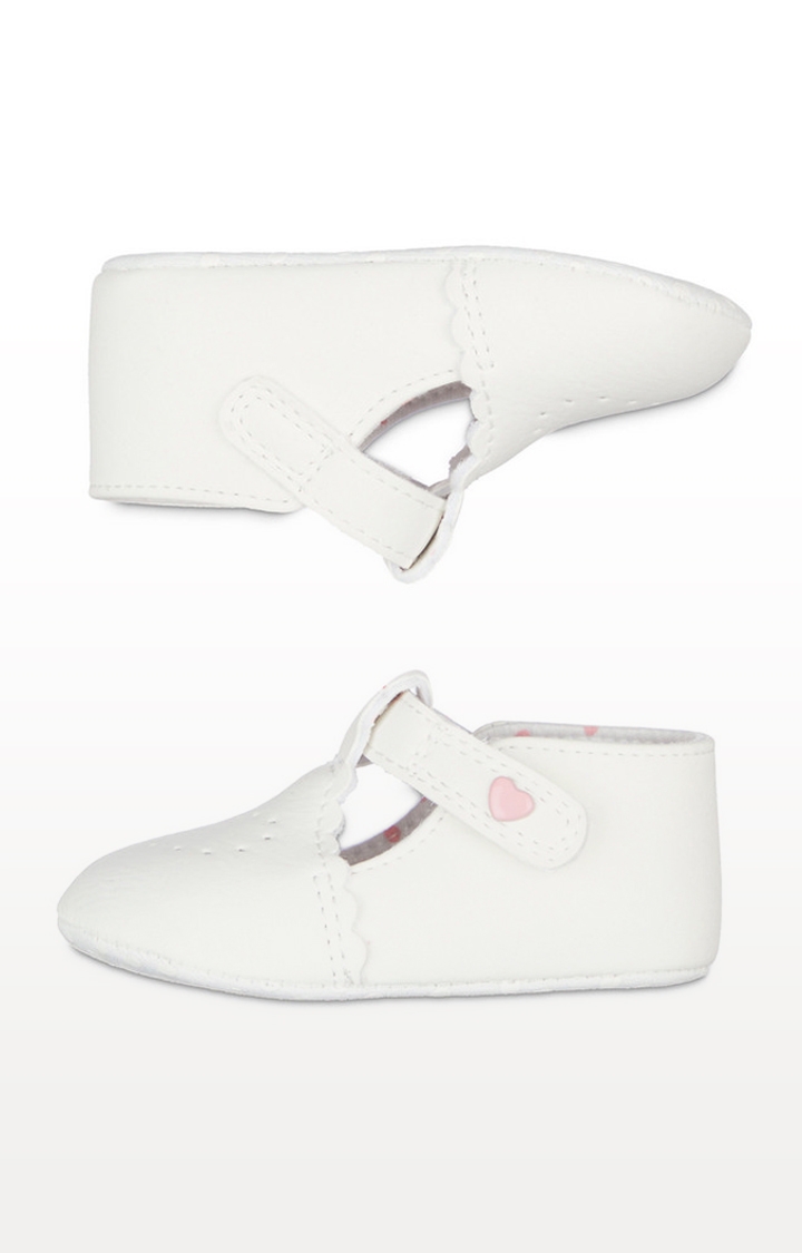 Mothercare | White T-Bar Pram Shoes 1