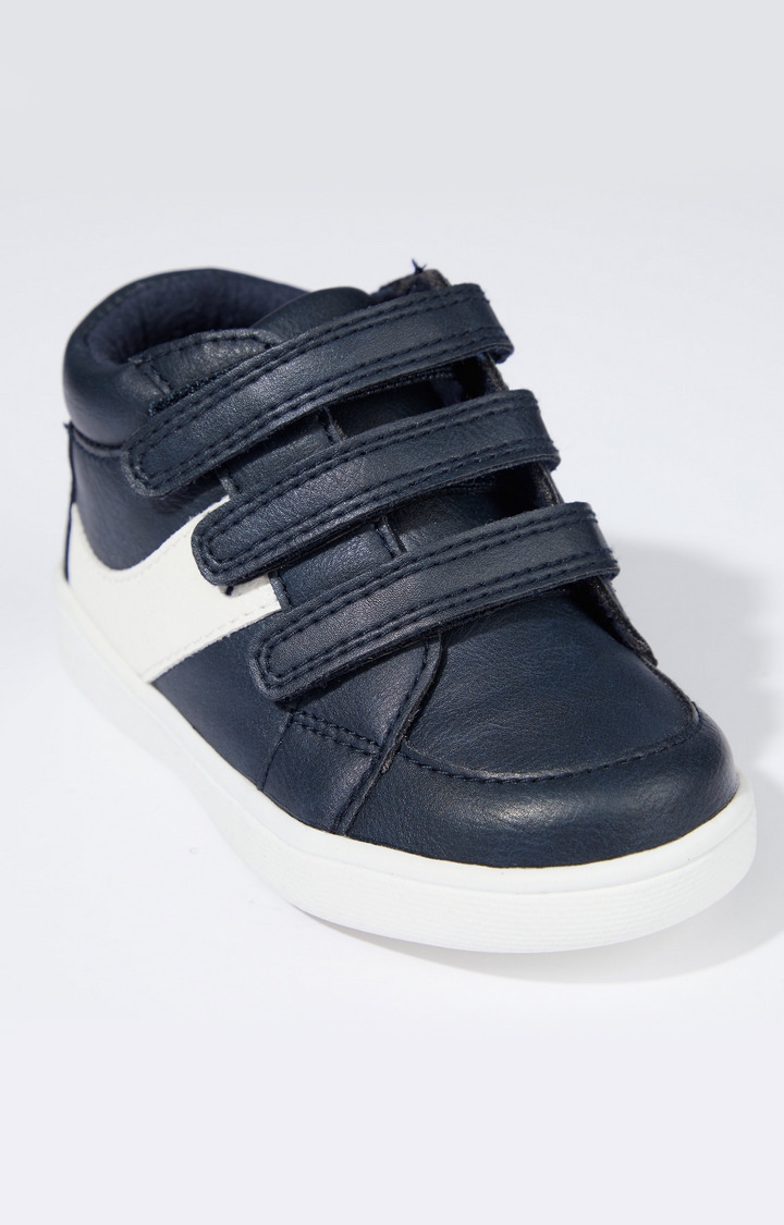 Mothercare | First Walker Navy Hi-Top Trainers 1