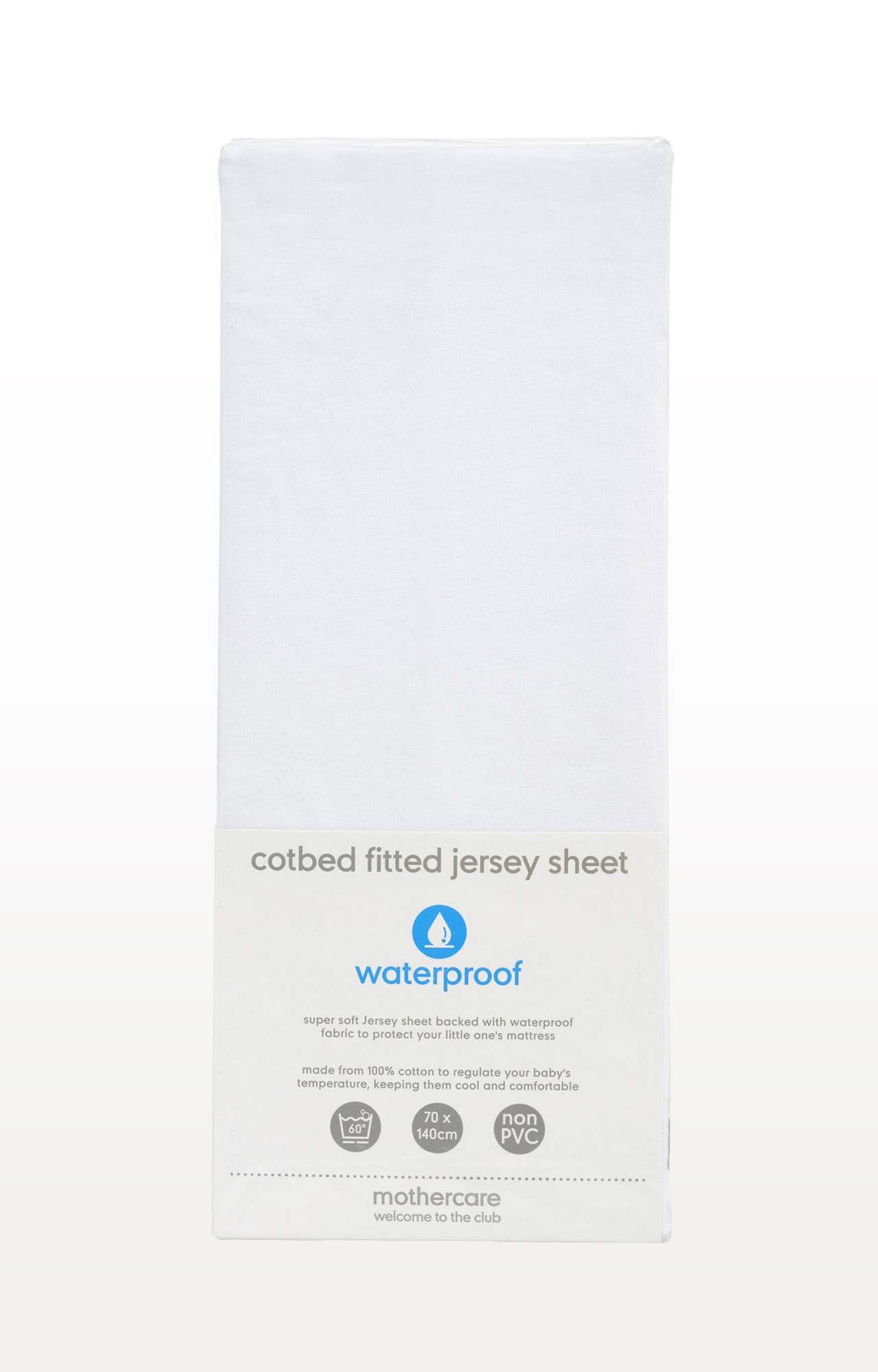 White Waterproof Jersey Cotton Fitted Cot Bed Sheet