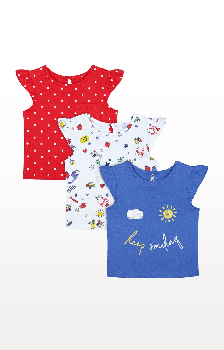 Mothercare | Colourful Keep Smiling Print T-Shirts - 3 Pack 0