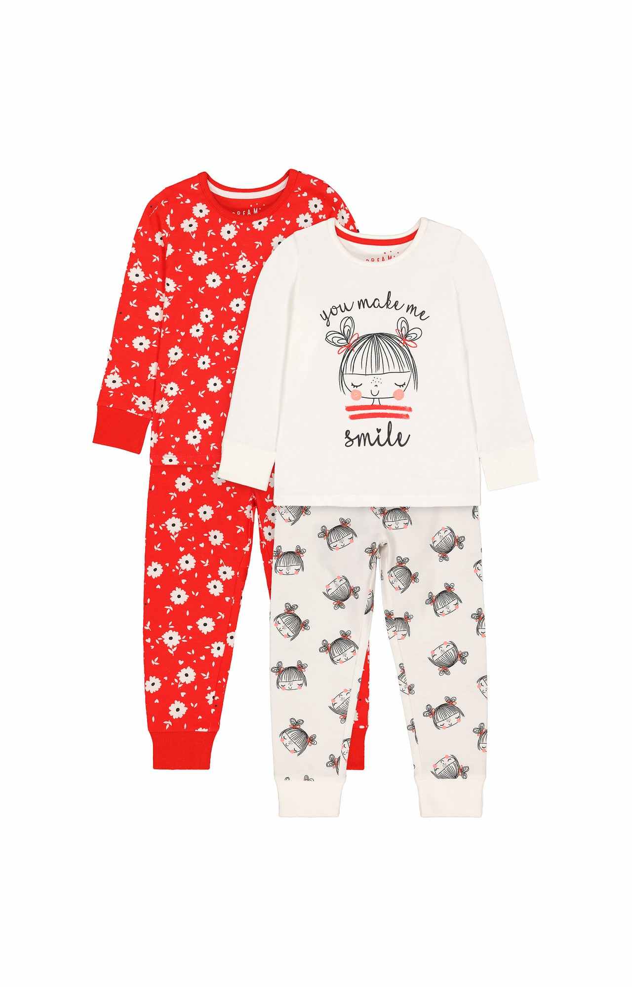 Red Printed Pyjamas - Pack of 2