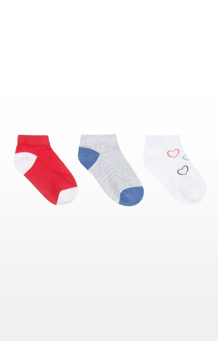 Mothercare | Silver Heart Trainer Socks - 3 Pack 0