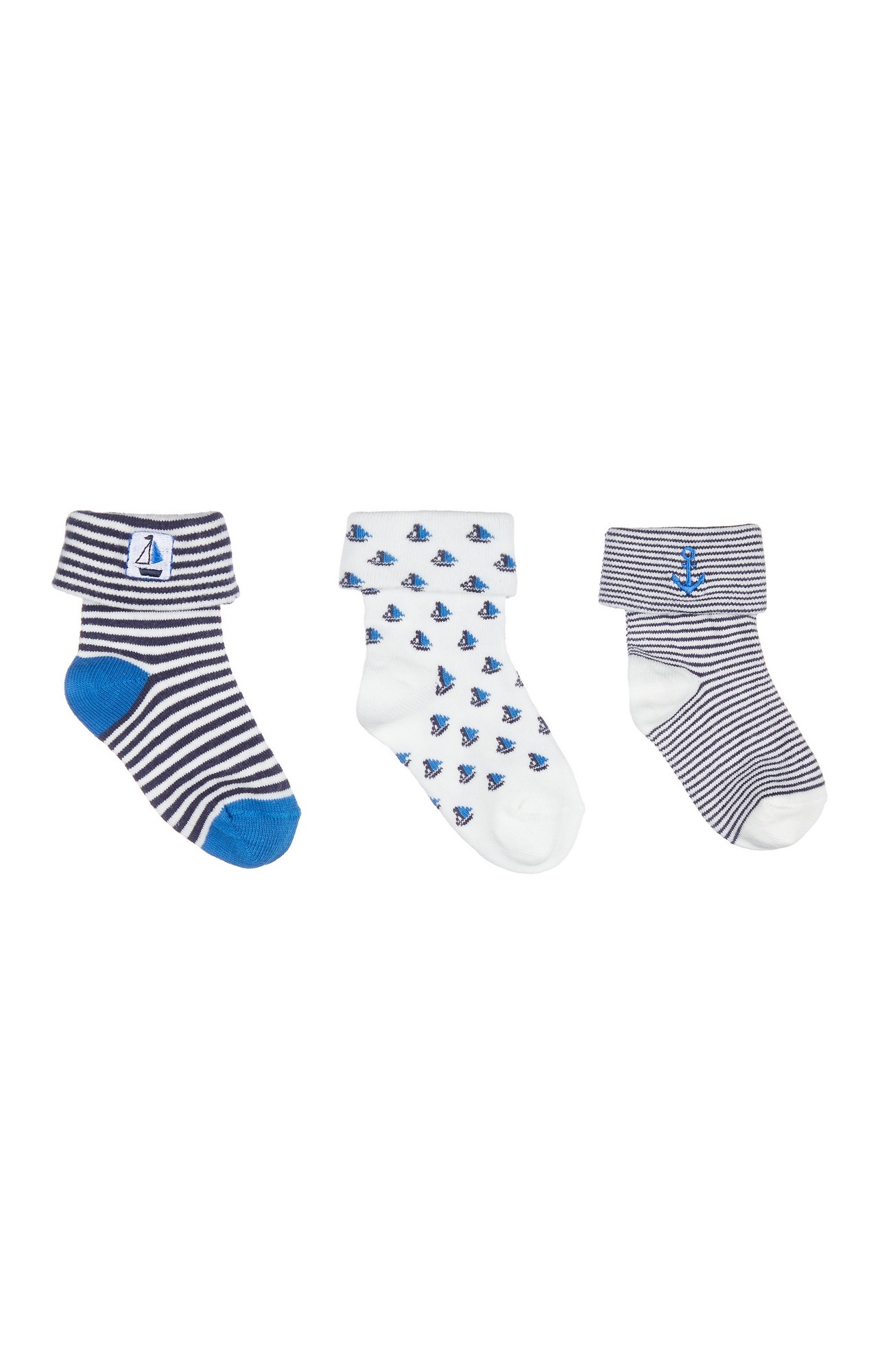 Mothercare | Blue Printed Socks - Pack of 3 0