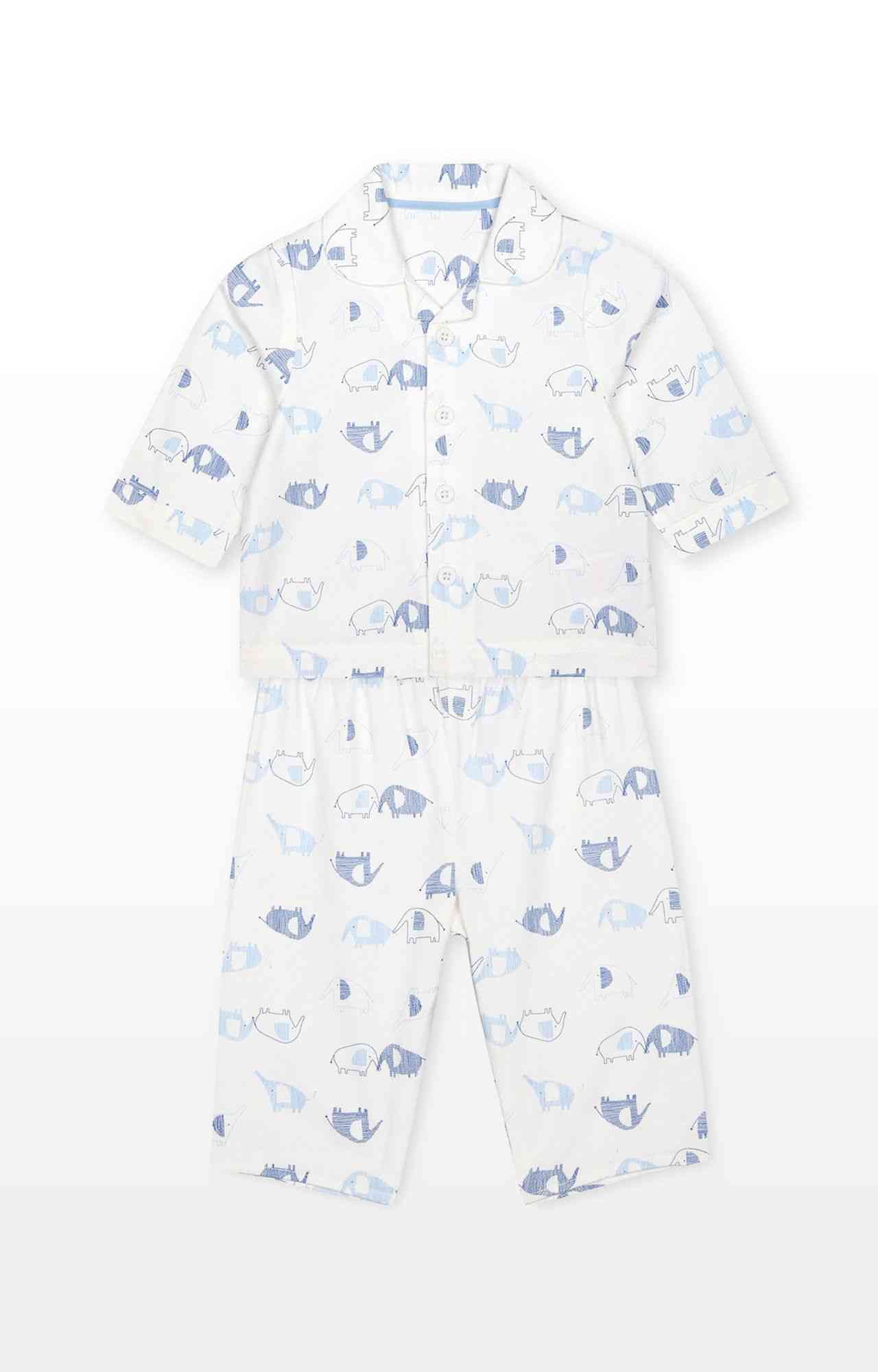 White Printed Nightwear Set