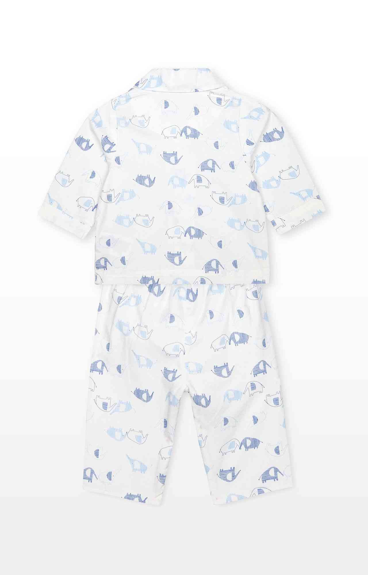 White Printed Nightwear Set