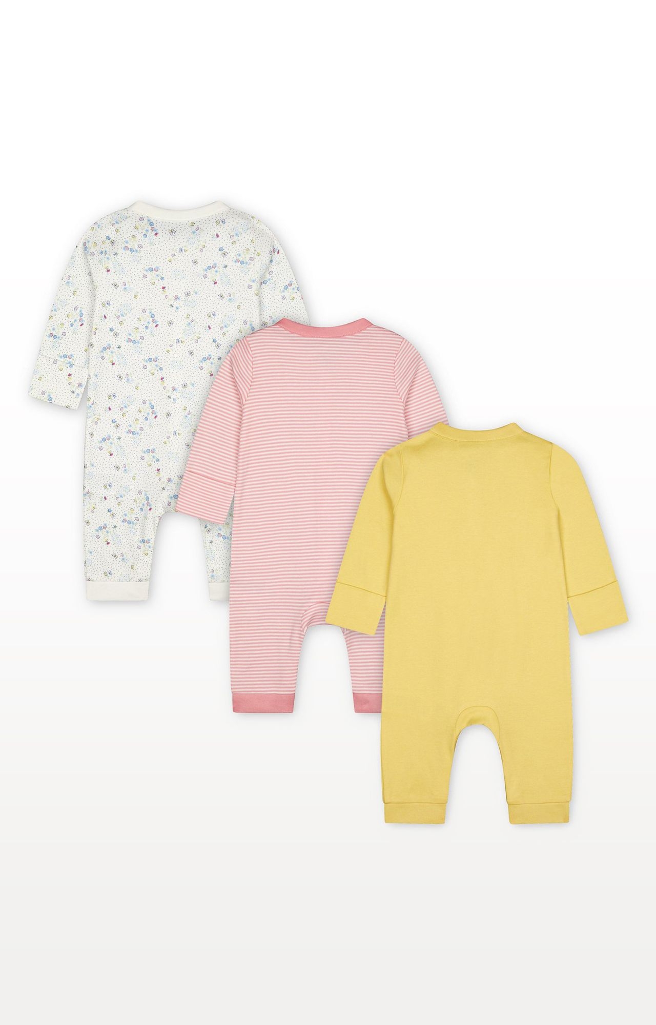 Mothercare | Spring Flower Sleepsuits - Pack of 3 1