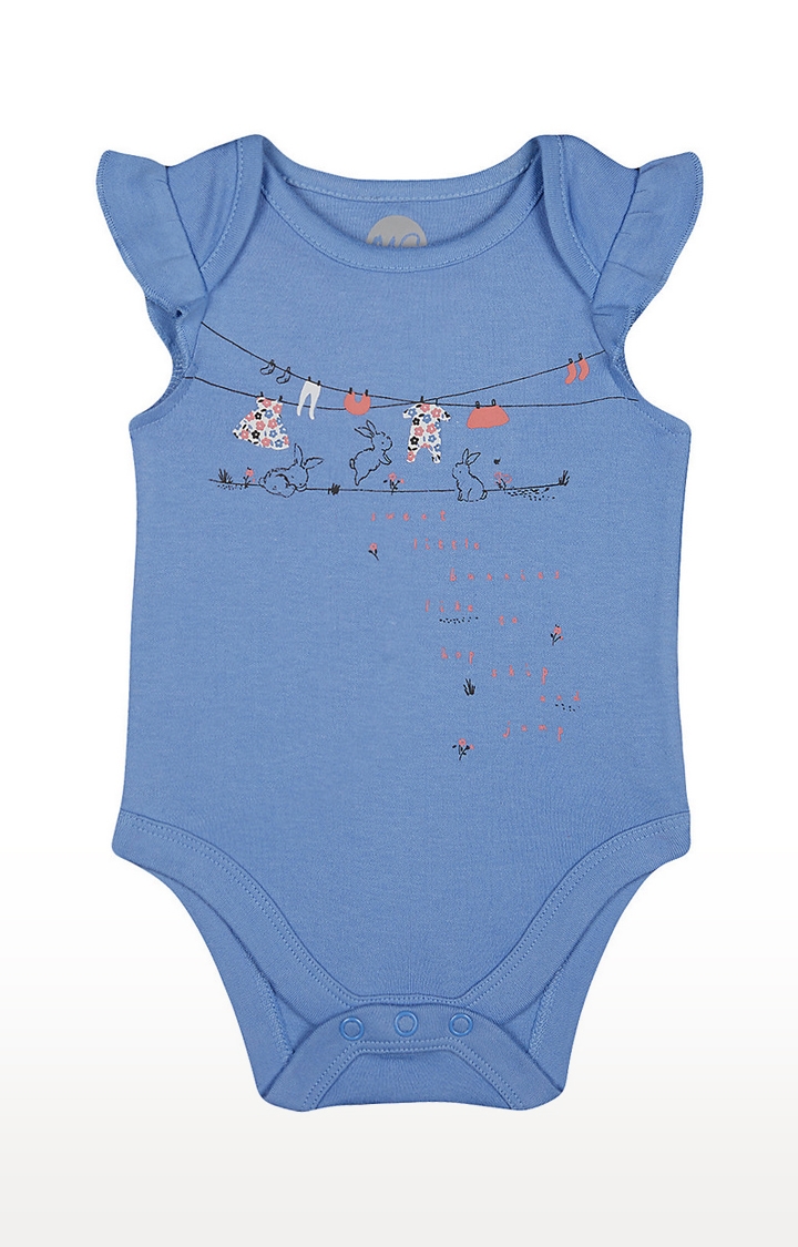 Mothercare | Girls Sleeveless Bodysuit - Printed Blue 0