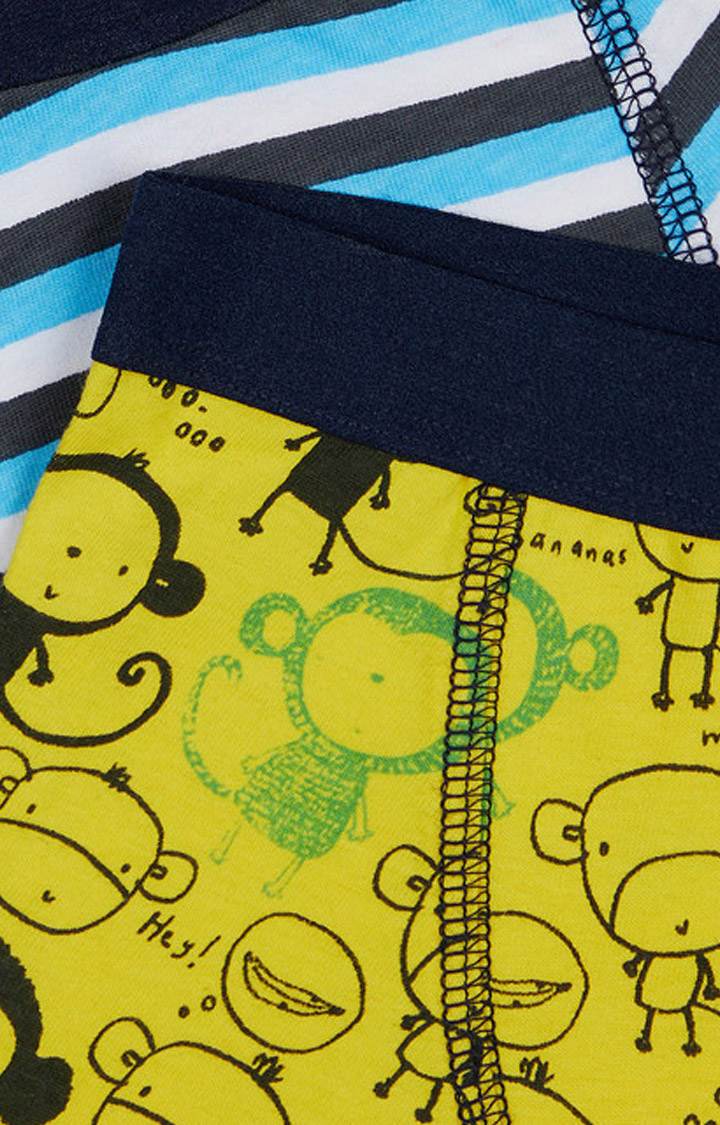 Yellow and Blue Printed Briefs - Pack of 2