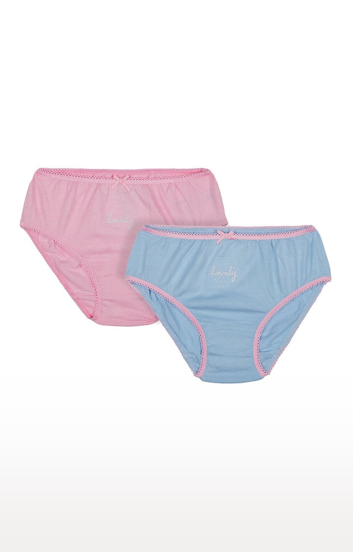 Mothercare | Pink and Blue Solid Panties - Pack of 2 0