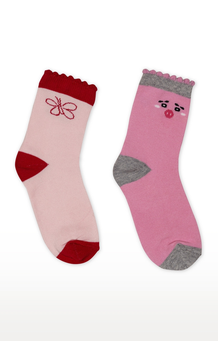 Mothercare | Pink Printed Socks - Pack of 2 0