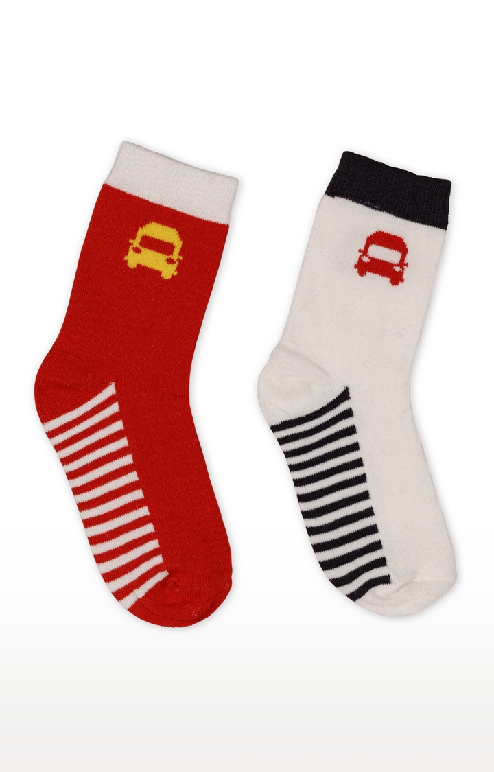 Red and White Striped Socks - Pack of 2