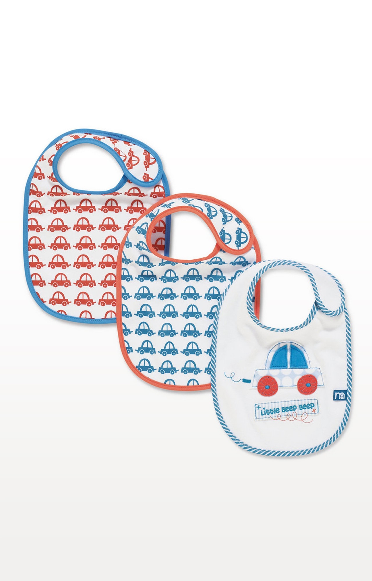 Mothercare | White Printed Bibs - Set of 3 0