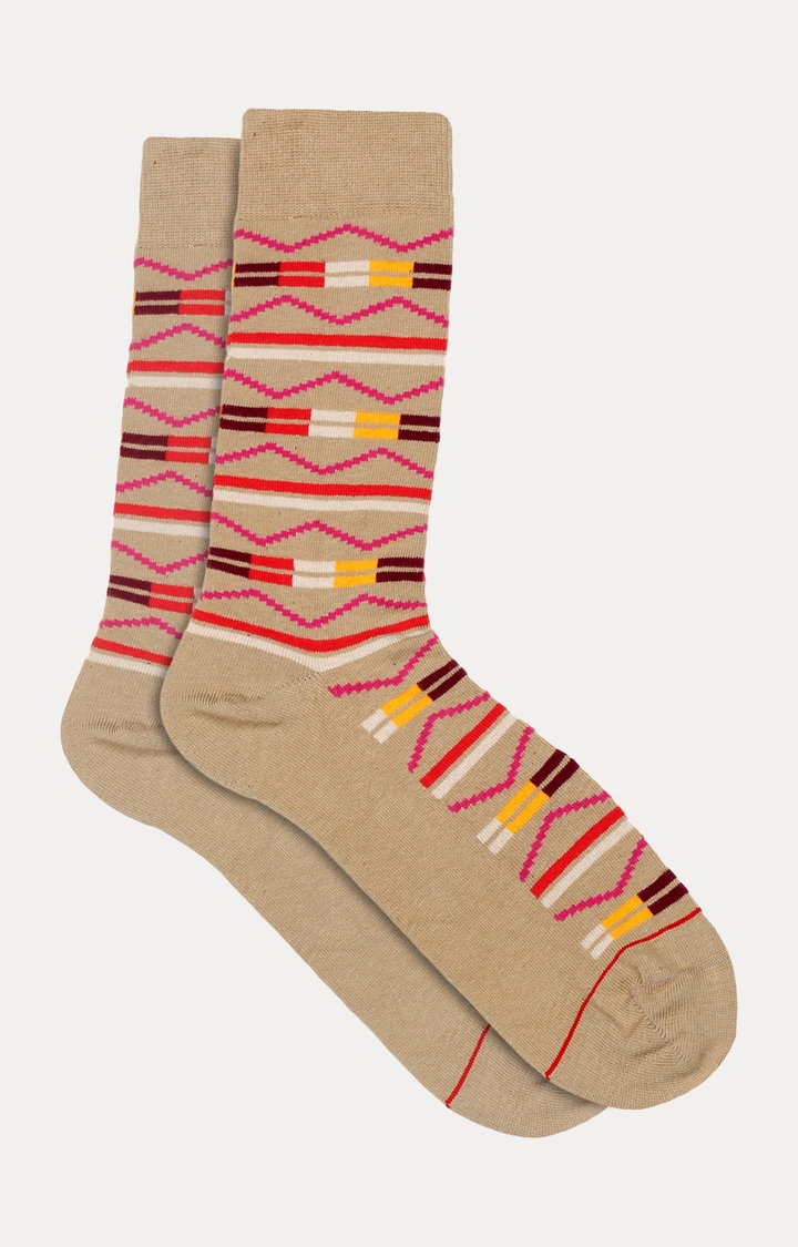 Soxytoes | Beige Striped Socks 1