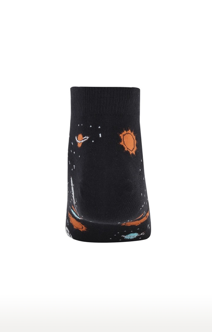 Soxytoes | Spaceman Black Cotton Ankle Length Unisex Casual Socks 3