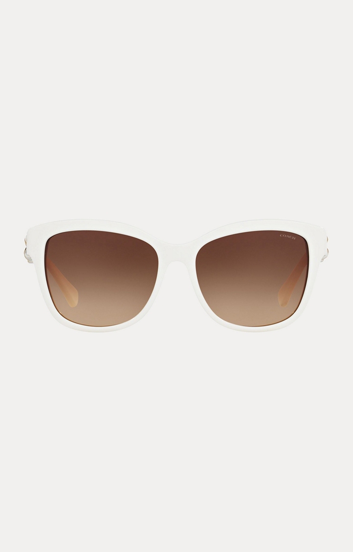 White Ladies|women's Uv400 White Square Sunglasses - Vintage Luxury  Gradient Lens