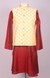 Ethnix By Raymond Beige Kurta With Bundi And Churidar