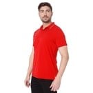 Red Print Detail Slim Fit Pique Polo