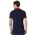 Navy Embroidered Detail Slim Fit Pique Polo