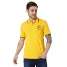 Yellow Taped Collar Slim Fit Pique Polo
