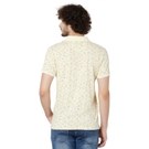 Pastel Yellow Floral Print Slim Fit Pique Polo