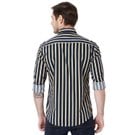 Navy & Yellow Bengal Stripe Peached Slim Fit Casual Shirt