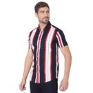 Navy & Red Awning Stripe Lightweight Slim Fit Casual Shirt