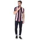Navy & Red Awning Stripe Lightweight Slim Fit Casual Shirt