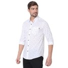 White & Black Micro Print Slim Fit Casual Shirt