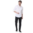 White & Black Micro Print Slim Fit Casual Shirt