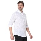 White & Black Micro Print Slim Fit Casual Shirt