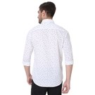 White & Black Micro Print Slim Fit Casual Shirt