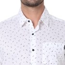 White & Black Micro Print Slim Fit Casual Shirt