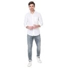 White Stripe Dobby Slim Fit Casual Shirt