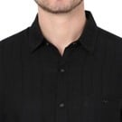 Black Stripe Dobby Slim Fit Casual Shirt