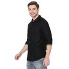 Black Stripe Dobby Slim Fit Casual Shirt
