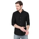 Black Stripe Dobby Slim Fit Casual Shirt