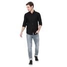 Black Stripe Dobby Slim Fit Casual Shirt