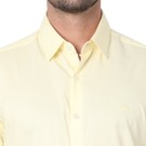 Pastel Yellow Stretch Slim Fit Casual Shirt
