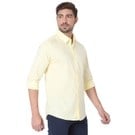 Pastel Yellow Stretch Slim Fit Casual Shirt