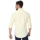 Pastel Yellow Stretch Slim Fit Casual Shirt