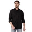 Black Dobby Slim Fit Casual Shirt