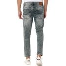 Mufti Mid Blue Ankle Length Knitted Stretch Jeans